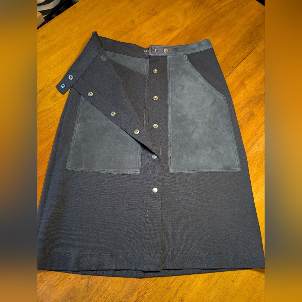 Theory real leather skirt.